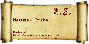 Matusek Erika névjegykártya